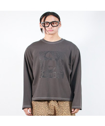 M MARC ILLUST STITCH BOXY LONG SLEEVE - Charcoal
