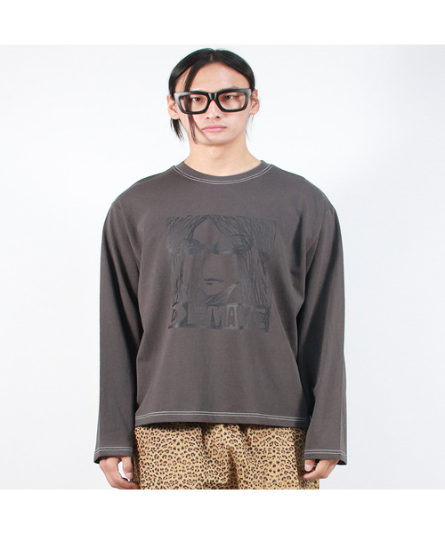 DEMARC(ドゥマーク)の「M MARC ILLUST STITCH BOXY LONG SLEEVE - Charcoal(Tシャツ/カットソー・メンズ・その他・MEDIUM/LARGE)」の1枚目の写真