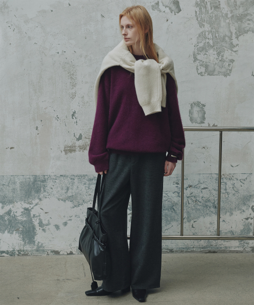 ウィンターウールバンディングパンツ_チャコール