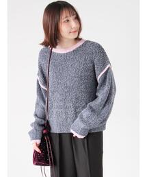 Te chichi TERRASSE | 片畦配色クロップドモックネックニットプルオーバー(ニット/セーター)