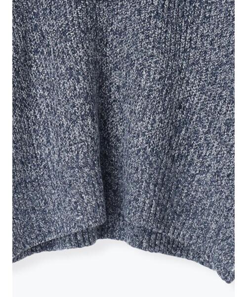 Te chichi TERRASSE（テチチテラス）の「片畦配色クロップドモックネックニットプルオーバー（ニット/セーター・レディース・グレー/オフホワイト/ネイビー・F）」の15枚目の写真