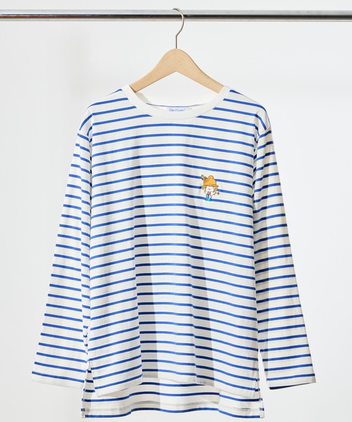 salle de bal(サルデバル)の「【 Ado Mizumori / 水森亜土 】 ボーダーロングスリーブTEE WNI(Tシャツ/カットソー・レディース・ブラック/ブルー・FREE)」の2枚目の写真
