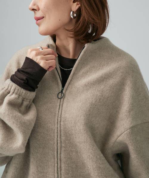 VERMEIL par iena(ヴェルメイユパーイエナ)の「Wool fleece プルオーバー(その他トップス・レディース・ブラウン系その他/ホワイト・38/36)」の5枚目の写真