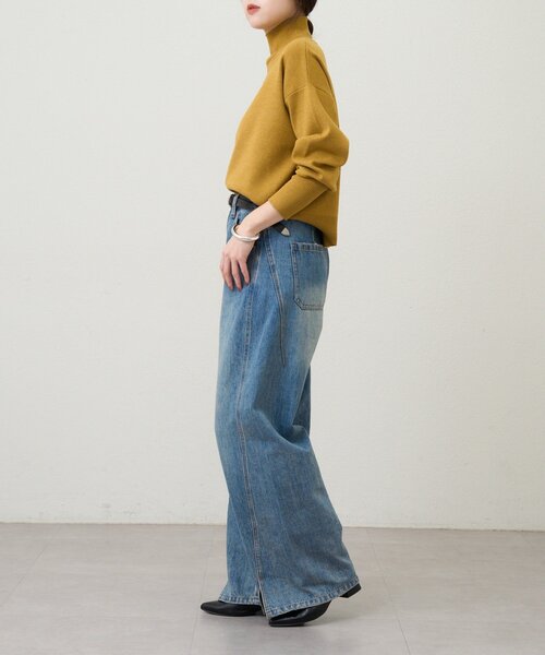 SHENERY(シーナリー)の「総針ハイネックニット(ニット/セーター・レディース・チャコールグレー/イエロー/オフホワイト/ブラック・FREE)」の15枚目の写真