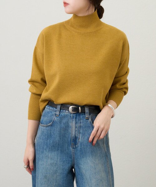 SHENERY(シーナリー)の「総針ハイネックニット(ニット/セーター・レディース・チャコールグレー/イエロー/オフホワイト/ブラック・FREE)」の19枚目の写真