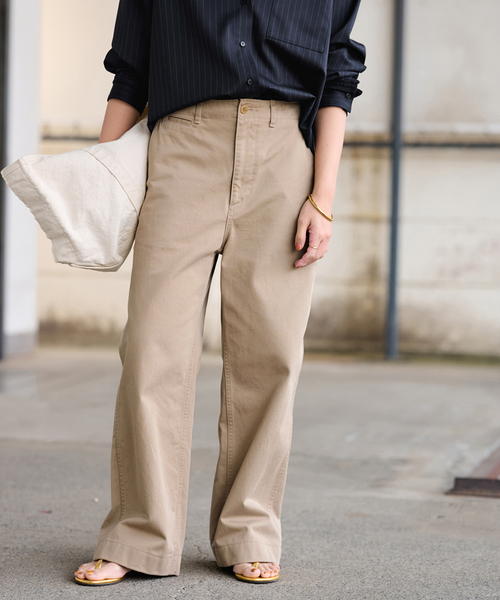 FRAMeWORK（フレームワーク）の「≪追加≫OVER SIZED CHINO パンツ（チノパンツ・レディース・ベージュ/ブラウン・36/40/38）」の22枚目の写真