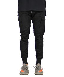 HYPER DENIM（ハイパーデニム）の「ブラックカーゴジョガー（スウェットパンツ）」