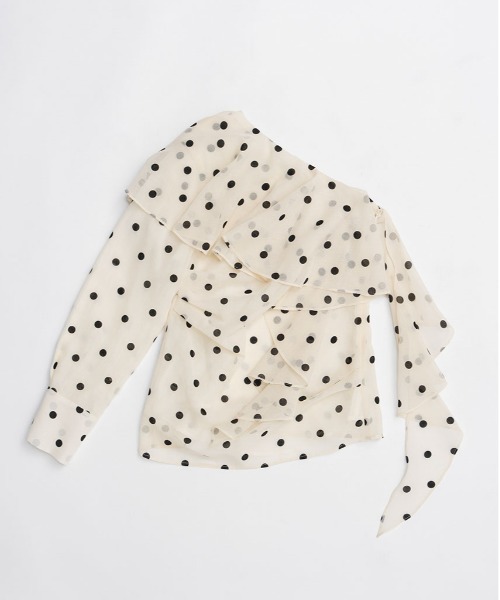 PRANK PROJECT(プランクプロジェクト)の「【2026Spring Pre-Order】ワンショルラッフルトップ / One-Shoulder Ruffled Top(その他トップス・レディース・ブラック/アイボリー・FREE)」の18枚目の写真