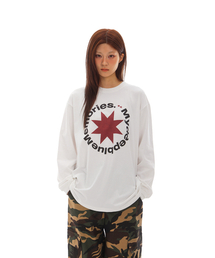 MM FRONT ROUND LOGO LONG SLEEVE T(WHITE)