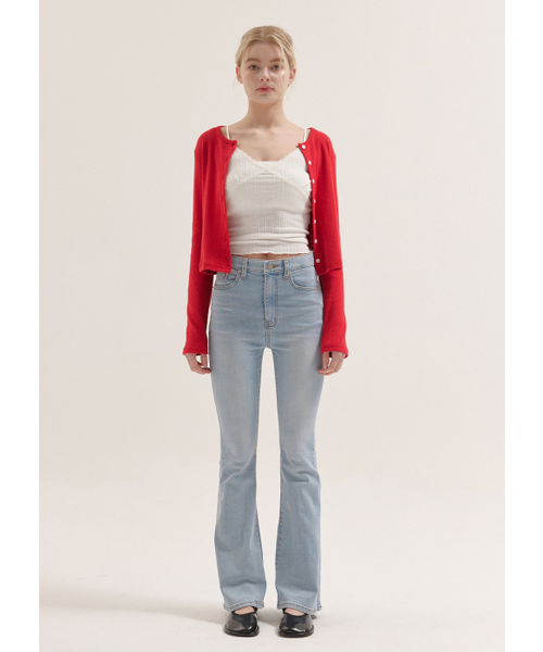 BUTTON UP（ボタンアップ）の「クラシックウォッシュドロングブーツカットデニム（デニムパンツ・レディース・その他・SMALL/LARGE/MEDIUM）」の2枚目の写真