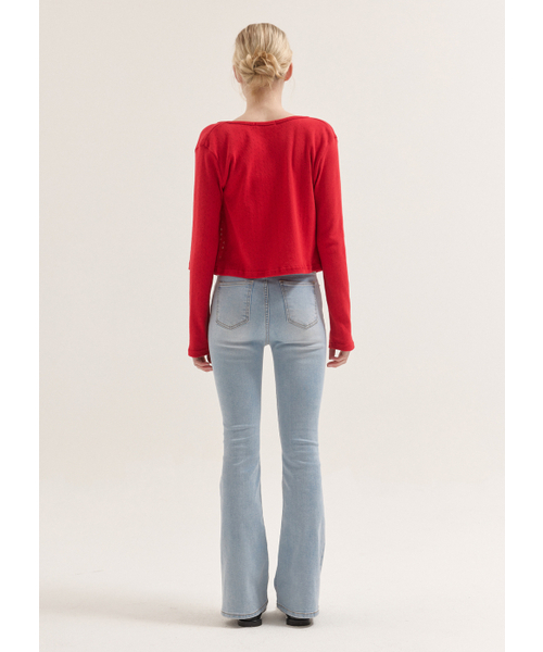 BUTTON UP（ボタンアップ）の「クラシックウォッシュドロングブーツカットデニム（デニムパンツ・レディース・その他・SMALL/LARGE/MEDIUM）」の6枚目の写真
