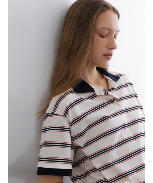UNNOUT(アナウト)の「STRIPE COLLAR T-SHIRT IVORY(ポロシャツ・レディース・その他・FREE)」の3枚目の写真
