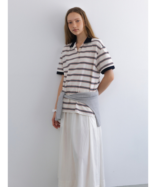 UNNOUT(アナウト)の「STRIPE COLLAR T-SHIRT IVORY(ポロシャツ・レディース・その他・FREE)」の4枚目の写真