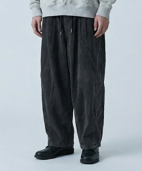 rehacer(レアセル)の「rehacer : Easy Drape Corduroy PT / イージードレープコーデュロイパンツ(その他パンツ・メンズ・グレー/ブラック・MEDIUM/SMALL/LARGE)」の2枚目の写真