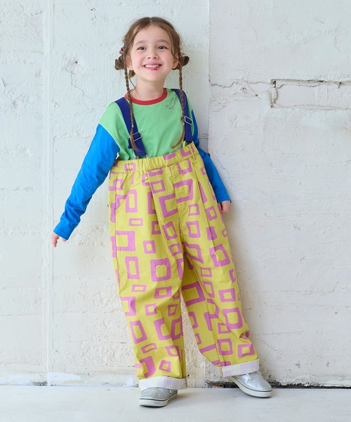 MARKEY'S（マーキーズ）の「ツイル総柄エヴォルブサロペット（サロペット/オーバーオール・キッズ・イエロー系その他/ブラック系その他/グリーン系その他/レッド系その他・150/120/110/100/90/140/130）」の8枚目の写真