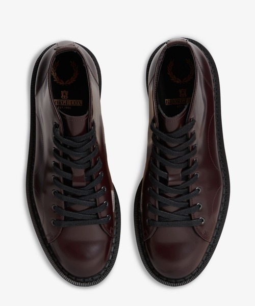FRED PERRY（フレッドペリー）の「George Cox X Fred Perry Monkey Boot Leather（ブーツ・メンズ・ブラック/マルーン・24cm/25cm/26cm/27cm/28cm）」の2枚目の写真