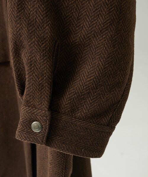 Traditional Weatherwear（トラディショナルウェザーウェア）の「【Traditional Weatherwear】ELGIN LONG エルガン ロング ヒートツイード /スタンドカラーコート（ステンカラーコート・メンズ・ブラック/ベージュ/ブラウン・M/L）」の8枚目の写真