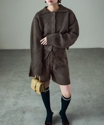 Fashion Letter | セットアップ対応 ニットクロップドカーディガン(カーディガン/ボレロ)