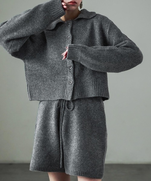 Fashion Letter（ファッションレター）の「セットアップ対応 ニットクロップドカーディガン（カーディガン/ボレロ・レディース・ブラック/ブラウン/チャコールグレー/グレー・M）」の3枚目の写真