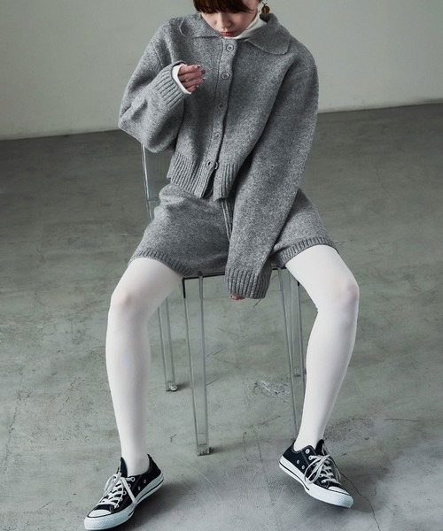 Fashion Letter（ファッションレター）の「セットアップ対応 ニットクロップドカーディガン（カーディガン/ボレロ・レディース・ブラック/ブラウン/チャコールグレー/グレー・M）」の17枚目の写真