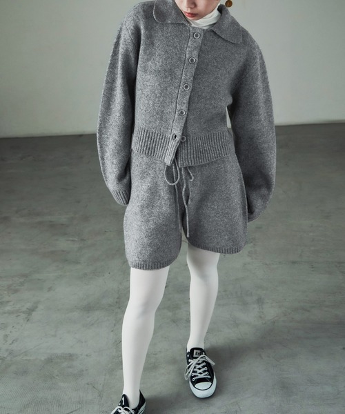 Fashion Letter（ファッションレター）の「セットアップ対応 ニットクロップドカーディガン（カーディガン/ボレロ・レディース・ブラック/ブラウン/チャコールグレー/グレー・M）」の19枚目の写真