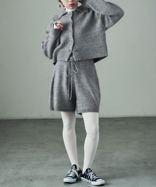 Fashion Letter（ファッションレター）の「セットアップ対応 ニットクロップドカーディガン（カーディガン/ボレロ・レディース・ブラック/ブラウン/チャコールグレー/グレー・M）」の21枚目の写真