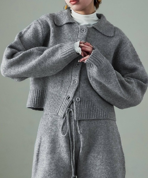 Fashion Letter（ファッションレター）の「セットアップ対応 ニットクロップドカーディガン（カーディガン/ボレロ・レディース・ブラック/ブラウン/チャコールグレー/グレー・M）」の22枚目の写真