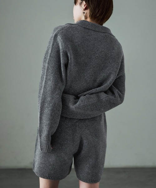 Fashion Letter（ファッションレター）の「セットアップ対応 ニットクロップドカーディガン（カーディガン/ボレロ・レディース・ブラック/ブラウン/チャコールグレー/グレー・M）」の10枚目の写真