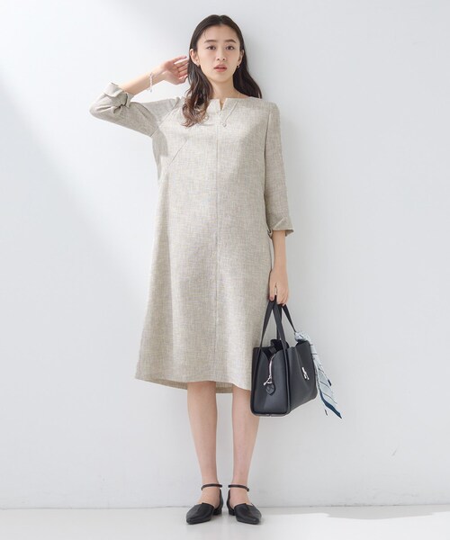 INDIVI（インディヴィ）の「【軽量／セレモニー／SETUP可能】ストレッチツイードAラインワンピース（ワンピース・レディース・ホワイト系4/ベージュ系その他7/ネイビー系3・05/40/38/36/19/15 /13）」の17枚目の写真