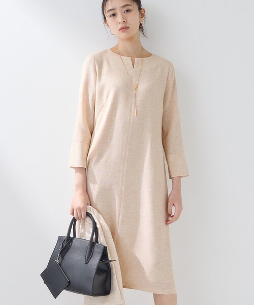 INDIVI（インディヴィ）の「【軽量／セレモニー／SETUP可能】ストレッチツイードAラインワンピース（ワンピース・レディース・ホワイト系4/ベージュ系その他7/ネイビー系3・05/40/38/36/19/15 /13）」の20枚目の写真