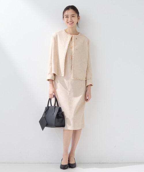 INDIVI（インディヴィ）の「【軽量／セレモニー／SETUP可能】ストレッチツイードAラインワンピース（ワンピース・レディース・ホワイト系4/ベージュ系その他7/ネイビー系3・05/40/38/36/19/15 /13）」の21枚目の写真