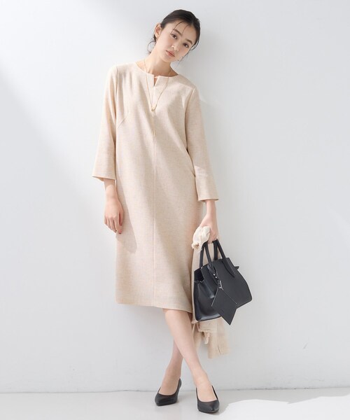 INDIVI（インディヴィ）の「【軽量／セレモニー／SETUP可能】ストレッチツイードAラインワンピース（ワンピース・レディース・ホワイト系4/ベージュ系その他7/ネイビー系3・05/40/38/36/19/15 /13）」の22枚目の写真