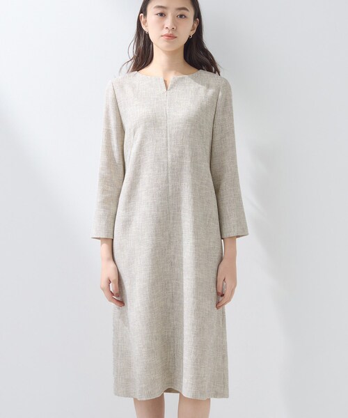 INDIVI（インディヴィ）の「【軽量／セレモニー／SETUP可能】ストレッチツイードAラインワンピース（ワンピース・レディース・ホワイト系4/ベージュ系その他7/ネイビー系3・05/40/38/36/19/15 /13）」の16枚目の写真