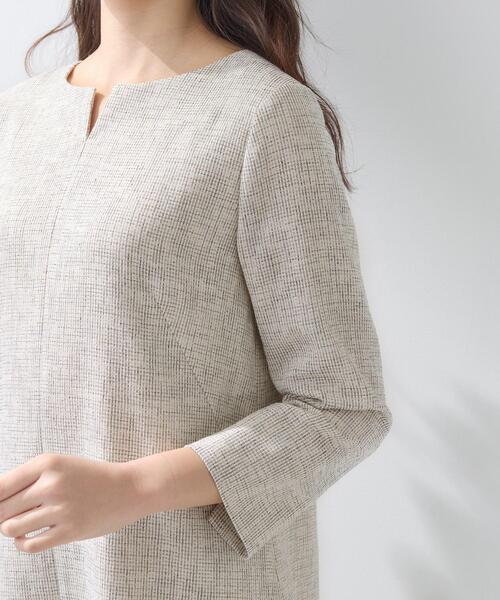 INDIVI（インディヴィ）の「【軽量／セレモニー／SETUP可能】ストレッチツイードAラインワンピース（ワンピース・レディース・ホワイト系4/ベージュ系その他7/ネイビー系3・05/40/38/36/19/15 /13）」の9枚目の写真