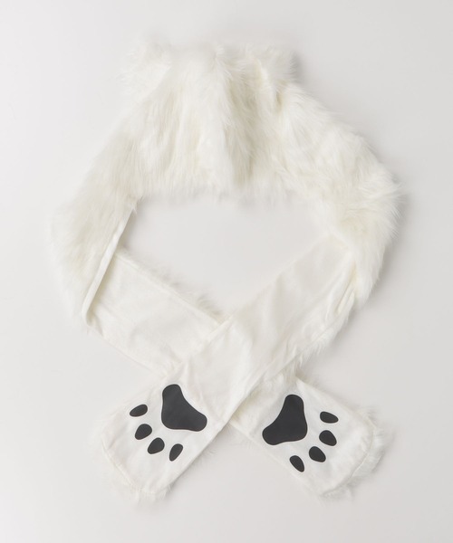 アニマルフード付きファーフードマフラー（マフラー）｜ampm（エーエム