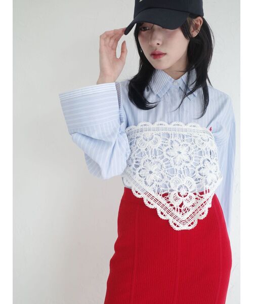 LAGUNAMOON（ラグナムーン）の「【POLO BCSコラボ】レイヤードカラーカフスシャツ 春服（シャツ/ブラウス・レディース・ホワイト/イエロー/ブルー/ピンク・FREE）」の22枚目の写真