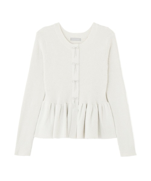 JILL by JILL STUART（ジルバイジルスチュアート）の「◇ラメモールペプラムニット（ニット/セーター・レディース・グレー/イエロー/ピンク・FREE）」の4枚目の写真