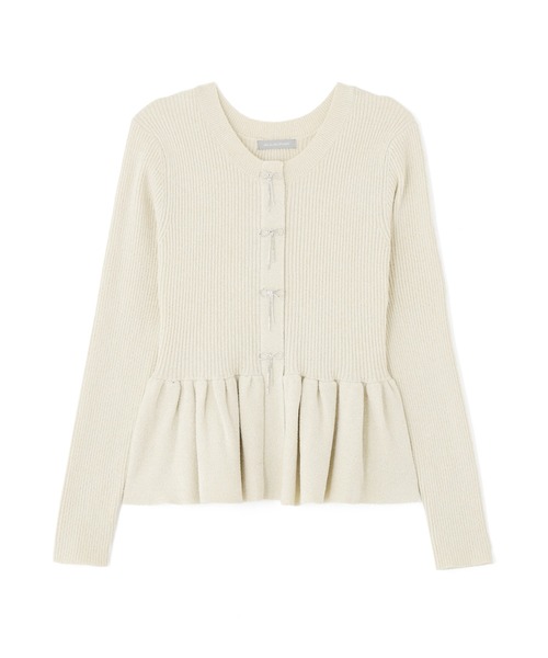 JILL by JILL STUART（ジルバイジルスチュアート）の「◇ラメモールペプラムニット（ニット/セーター・レディース・グレー/イエロー/ピンク・FREE）」の6枚目の写真