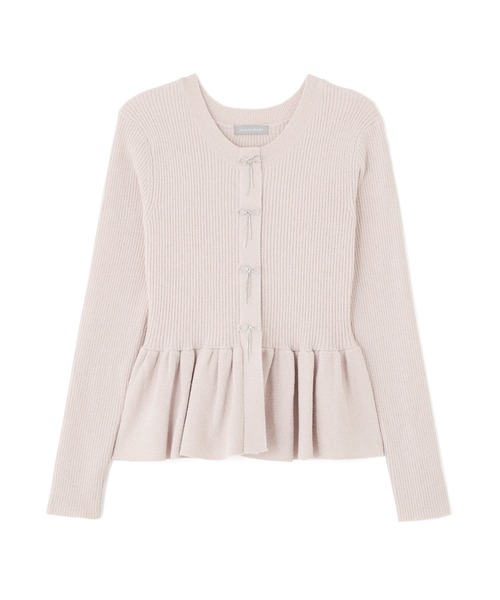 JILL by JILL STUART（ジルバイジルスチュアート）の「◇ラメモールペプラムニット（ニット/セーター・レディース・グレー/イエロー/ピンク・FREE）」の8枚目の写真