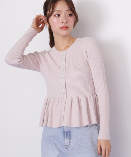 JILL by JILL STUART（ジルバイジルスチュアート）の「◇ラメモールペプラムニット（ニット/セーター・レディース・グレー/イエロー/ピンク・FREE）」の19枚目の写真