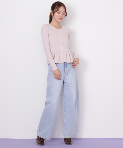 JILL by JILL STUART（ジルバイジルスチュアート）の「◇ラメモールペプラムニット（ニット/セーター・レディース・グレー/イエロー/ピンク・FREE）」の21枚目の写真