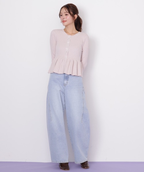 JILL by JILL STUART（ジルバイジルスチュアート）の「◇ラメモールペプラムニット（ニット/セーター・レディース・グレー/イエロー/ピンク・FREE）」の22枚目の写真