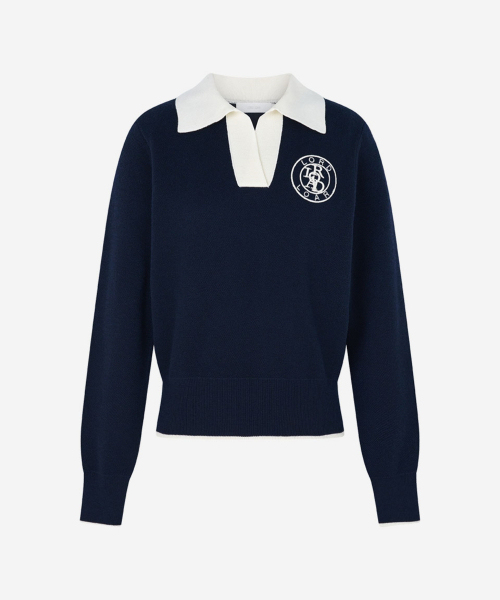 LORDLOAR（ロードロアル）の「シグニチャー配色カラー長袖ニットNAVY（ニット/セーター・レディース・その他・LARGE/MEDIUM/SMALL）」の4枚目の写真