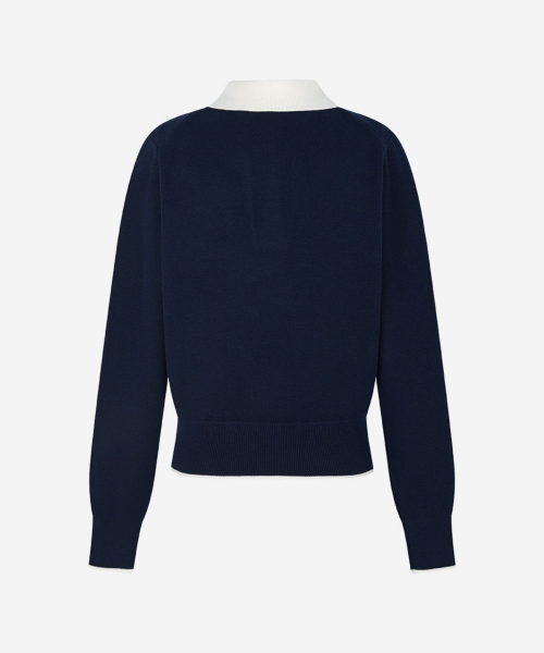 LORDLOAR（ロードロアル）の「シグニチャー配色カラー長袖ニットNAVY（ニット/セーター・レディース・その他・LARGE/MEDIUM/SMALL）」の5枚目の写真