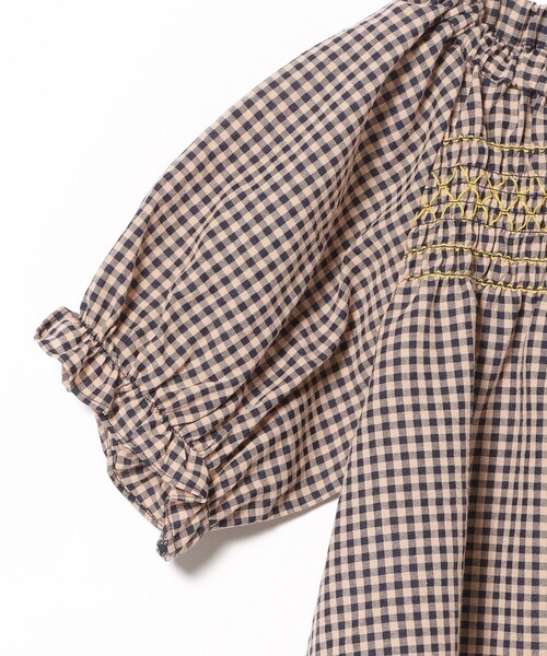 BEAMS mini（ビームスミニ）の「スモッキング チェック ブラウス 2026SS（90～140cm）（シャツ/ブラウス・キッズ・オレンジ系その他4/イエロー系その他4・140/130/120/110/100/90）」の15枚目の写真