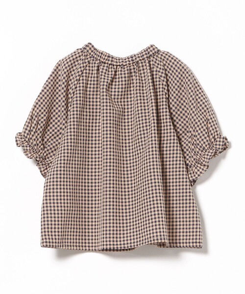 BEAMS mini（ビームスミニ）の「スモッキング チェック ブラウス 2026SS（90～140cm）（シャツ/ブラウス・キッズ・オレンジ系その他4/イエロー系その他4・140/130/120/110/100/90）」の16枚目の写真