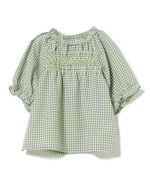 BEAMS mini（ビームスミニ）の「スモッキング チェック ブラウス 2026SS（90～140cm）（シャツ/ブラウス・キッズ・オレンジ系その他4/イエロー系その他4・140/130/120/110/100/90）」の18枚目の写真