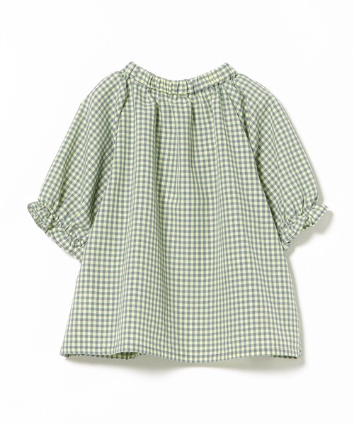 BEAMS mini（ビームスミニ）の「スモッキング チェック ブラウス 2026SS（90～140cm）（シャツ/ブラウス・キッズ・オレンジ系その他4/イエロー系その他4・140/130/120/110/100/90）」の19枚目の写真