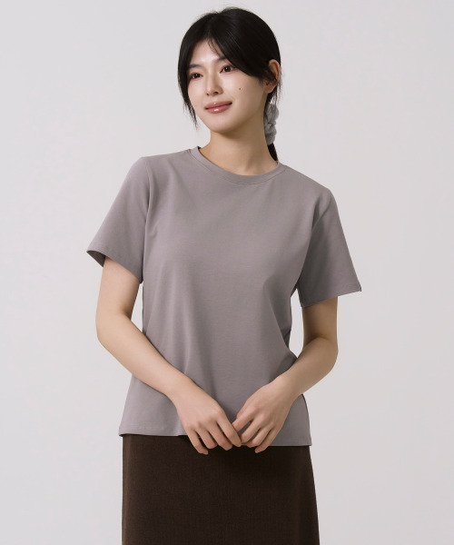 SAYUU(サユ)の「ベーシックテンション半袖Tシャツグレー(Tシャツ/カットソー・レディース・ライトグレー・FREE)」の2枚目の写真