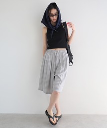 レーヨンストライプイージーショートパンツ